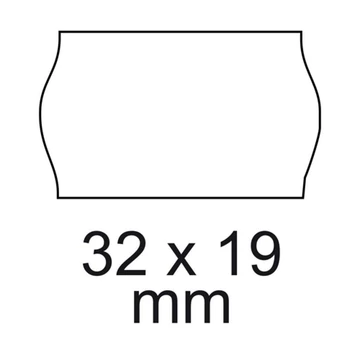 Árazószalag 32x19mm, stancolt 10 tekercs/csomag, fehér