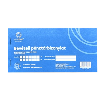 Bevételi pénztárbizonylat 25x3lapos B.318-102/A/V Bluering®