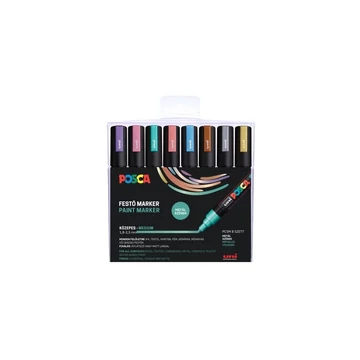 Dekormarker 1,8-2,5mm, Uni Posca PC-5M 8 db-os készlet. metál
