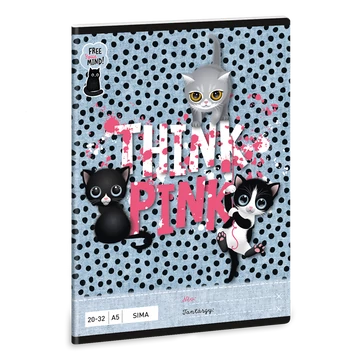 Füzet iskolai A5, 32lap, sima 20-32 Ars Una THINK-PINK (5285) 23 10db/csomag
