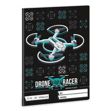 Füzet iskolai A5, 32lap, vonalas 21-32 4-8 osztályos Ars Una DRONE RACER (5131) 22  10db/csomag