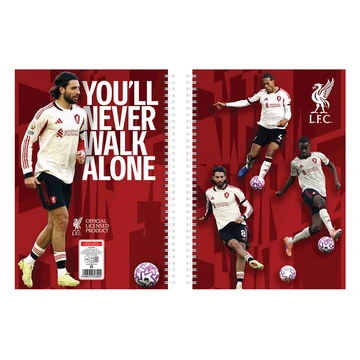 Füzet spirál A4, 70lapos, kockás 10 db/csomag Liverpool