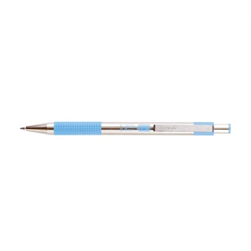 Golyóstoll 0,7mm, pasztell világoskék test, Zebra F-301, írásszín kék