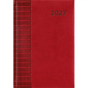 Határidőnapló Tucson A5 napi, fehér lapokkal piros Dayliner 2027.