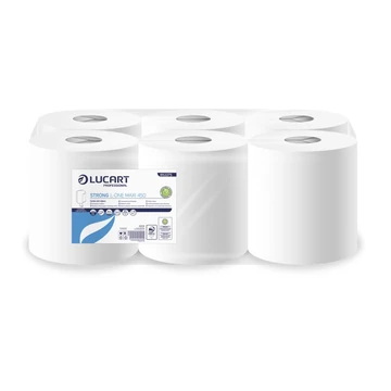 Kéztörlő 2 rétegű laponkénti átmérő: 18 cm 460 lap 6 tekercs/karton Strong L-One Maxi 450 Lucart _852275U fehér