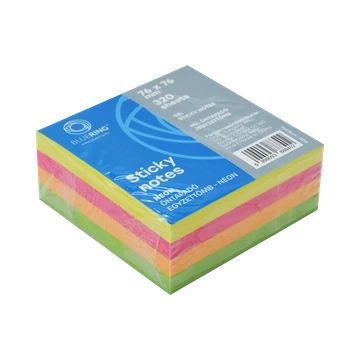 Jegyzettömb öntapadó, 76x76mm, 320lap, Bluering® , neon