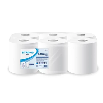Ipari törlő 2 rétegű kitéphető dudával átmérő: 18 cm 460 lap 6 tekercs/karton Strong L-One Maxi450 Lucart _852275U fehér
