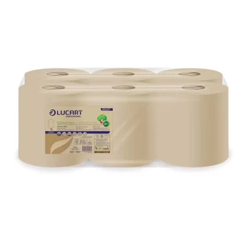 Kéztörlő 2 rétegű kitéphető dudával átmérő: 18 cm 450 lap/tek 6 tek/karton EcoNatural L-One Maxi450 Lucart _852277 barna