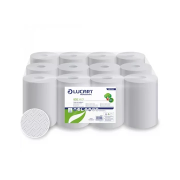 Kéztörlő 2 rétegű tekercses átmérő: 14 cm 240 lap/tekercs 12 tekercs/karton Eco 14 CF Lucart_861080 fehér