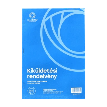 Kiküldetési rendelvény a hivatali, üzleti utazás költségtérítéshez A4, álló 25x2lapos B.18-73/UJ Bluering®