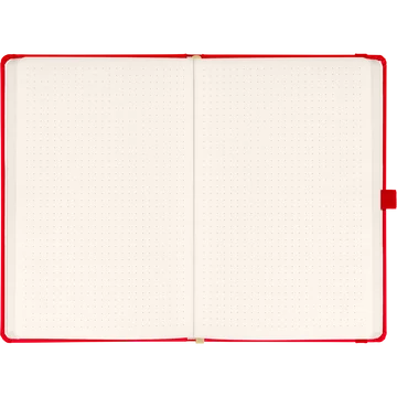Klasszikus notesz Taggia borítással Red, pontozott, 13x21cm, Presco