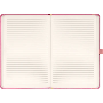 Klasszikus notesz Vivella borítással Pink, vonalas, 13x21cm, Presco