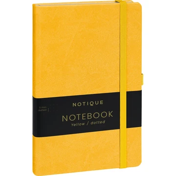 Klasszikus notesz Vivella borítással Yellow, pontozott, 13x21cm, Presco