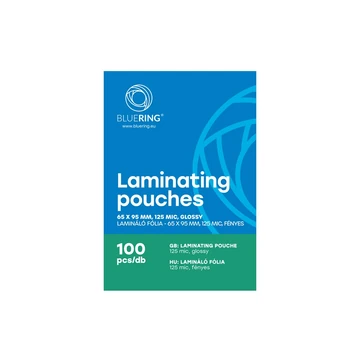 Lamináló fólia 65x95mm, 125 micron 100 db/doboz, Bluering®