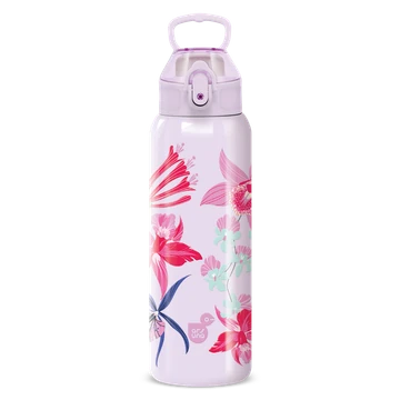 Műanyag duplafalú fémkulacs 700ml Ars Una Beach Flowers-purple