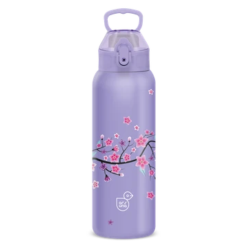 Műanyag duplafalú fémkulacs 700ml Ars Una Snow Flower-purple