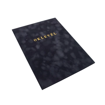 Oklevéltartó A4, prémium, arany nyomattal, Bluering® fekete