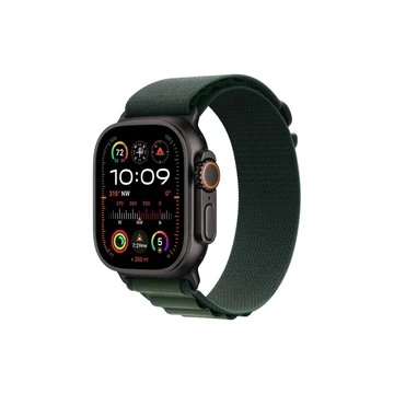Okosóra APPLE Watch Ultra2 v2 Cellular 49mm Black titanium Case with Dark Green Alpine Loop - Medium