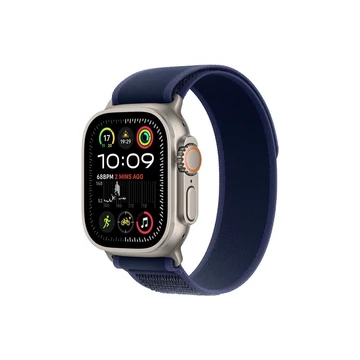 Okosóra APPLE Watch Ultra2 v2 Cellular 49mm Natural titanium Case with Blue Trail Loop - M/L