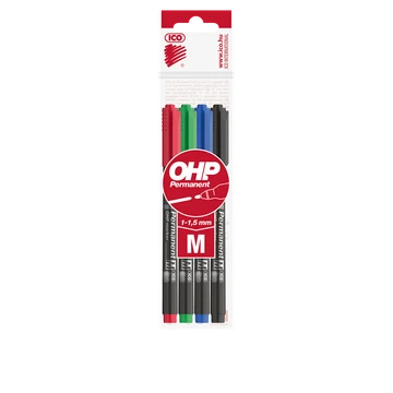 Alkoholos marker készlet, M, OHP Ico, 4 klf.szín