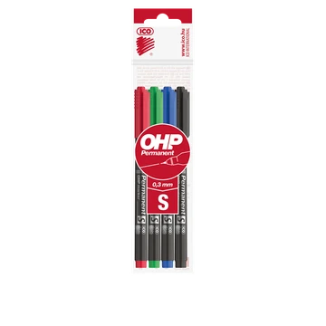 Alkoholos marker készlet, S, OHP Ico, 4 klf.szín