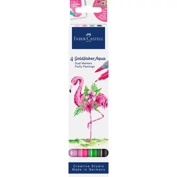 Rostirón, filctoll készlet akvarell kétvégű GOLDFABER AQUA Bolyhos flamingó Faber-Castell 4klf. szín