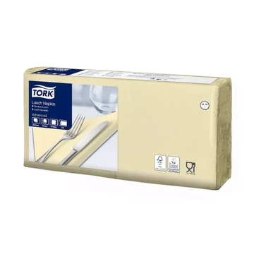 Szalvéta 2 rétegű 1/4 hajtású 32,8 x 32,5 cm 200 lap/csomag Advanced Lunch Tork_477153 pezsgő