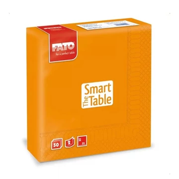 Szalvéta 2 rétegű 1/4 hajtású 33 x 33 cm 50 lap/csomag Smart Table Fato_82621400 narancssárga