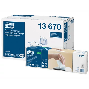 Szalvéta adagolóba 2 rétegű 1/4 hajtású 10,7 x 16,5 cm 500 lap/csomag Prémium Xpressnap® Extra Soft N4 Tork_13670 fehér