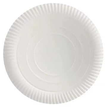 Tányér lapos papír 23 cm 100 db/csomag fehér
