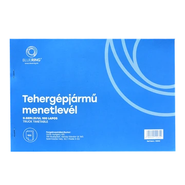 Tehergépjármű menetlevél A4, 100 lapos D.GEPJ.21/UJ Bluering®