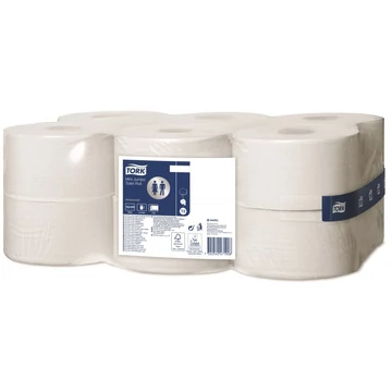 Toalettpapír 2 rétegű közületi átmérő: 18,8 cm 850 lap/tekercs 12 tekercs/karton Neutral Mini Jumbo T2 Tork_120278 fehér