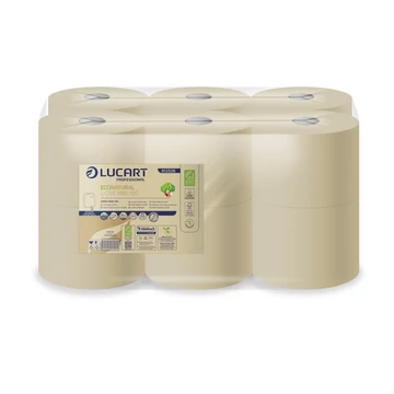 Toalettpapír 2 rétegű közületi átmérő 18,2 cm 780 lap/tek laponkénti 12 tek/csom EcoNatural L-ONE MI Lucart_812506 barna