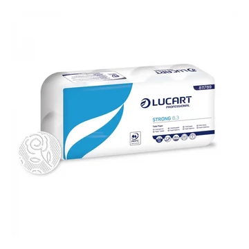 Toalettpapír 3 rétegű kistekercses átmérő: 10 cm 250 lap/tekercs 8 tekercs/csomag Strong 8.3 Lucart_811789P fehér