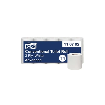 Toalettpapír 3 rétegű kistekercses átmérő: 12 cm 150 lap/tekercs 10 tekercs/csomag Advanced T4 Tork_110792 fehér