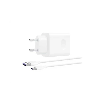Töltő hálózati HUAWEI USB aljzat (18W, gyorstöltő + Type-C kábel) fehér