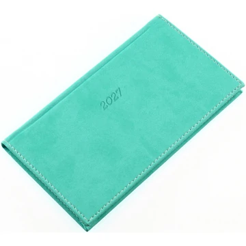 Zsebnaptár fekvő Bolero P, krémszínű lapokkal türkiz Realsystem 2027.