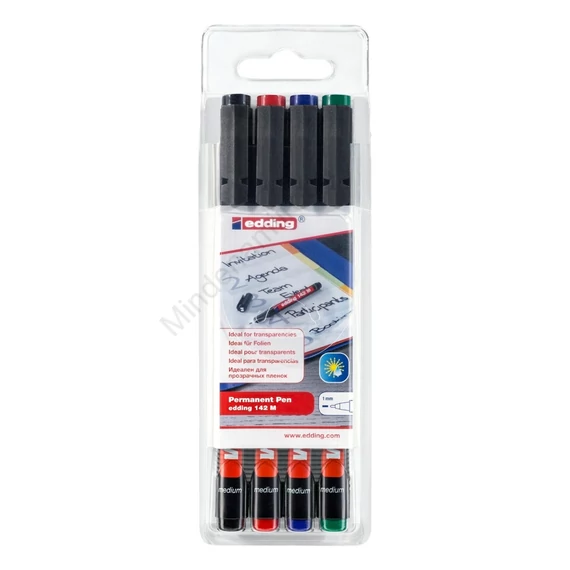 Alkoholos marker 1mm, 142M OHP Edding 4klt