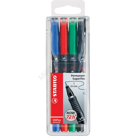 Alkoholos marker készlet 0,4mm, STABILO OHPen S, 4 klf. szín