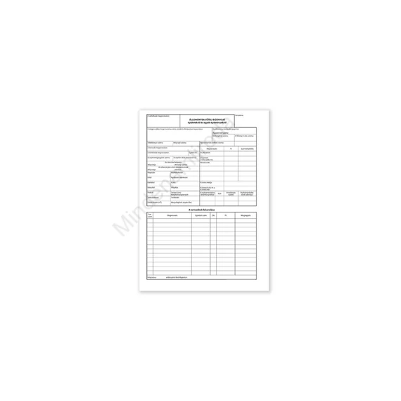 Állománybavételi bizonylat épületekről és építményekről B.11-45/V 25x4lapos tömb A4, álló