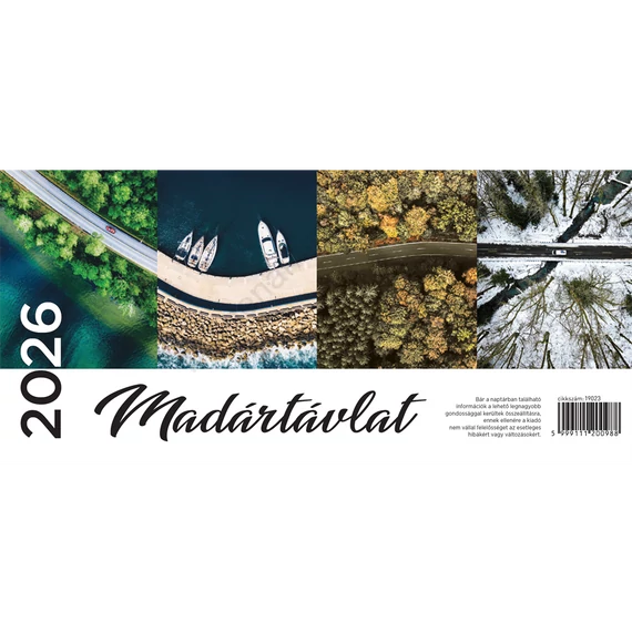 Asztali naptár képes, 325mmx155mm, álló tartóval 2026.
