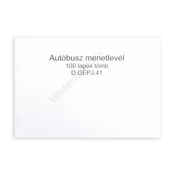Autóbusz menetlevél A4, 100lap,os fekvő D.GEPJ.41