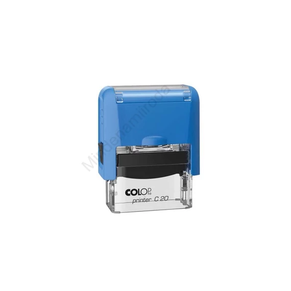 Bélyegző Printer Colop Pocket Stamp 20 kék átlátszó ház kék párna