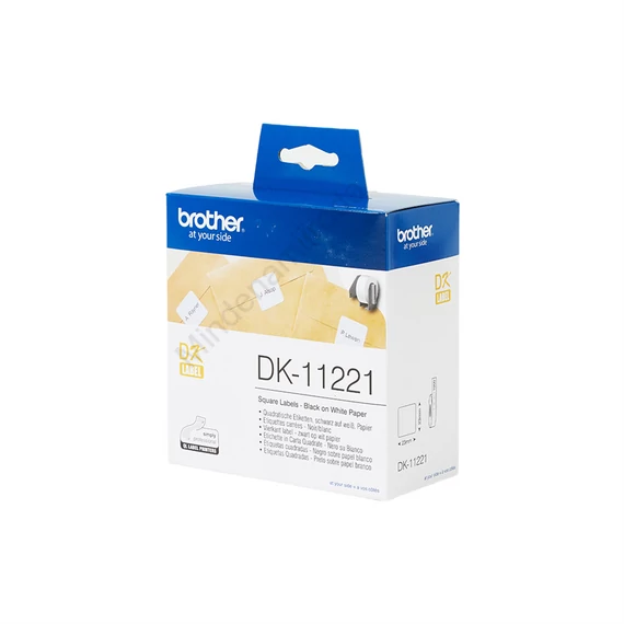 Brother DK11221 etikett 23x23mm 1000 db etikett/doboz fekete/fehér