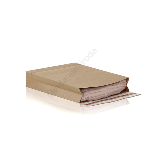 Csomagküldő webshop tasak 250x350x50mm, erős kraft papírból 250 db/doboz, E-green barna