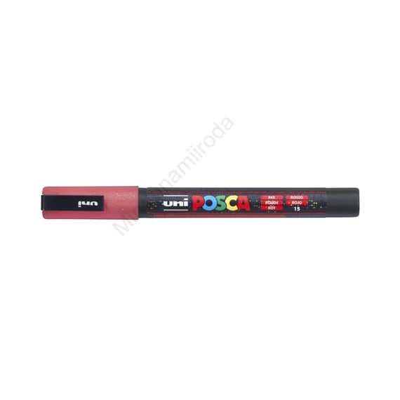 Dekormarker 0,9-1,3mm, Uni-Posca PC-3ML csillámló piros