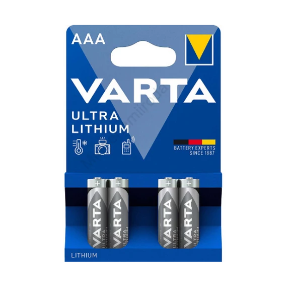 Elem AAA ceruza LR03 4 db/csomag, Varta Ultra Lithium