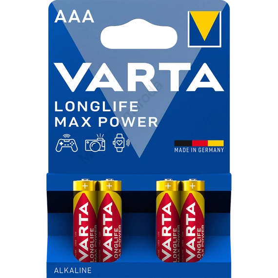 Elem AAA mikro LR03 Longlife Max Power 4 db/csomag, Varta