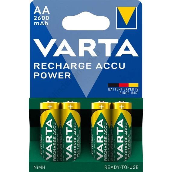 Elem tölthető akku AA ceruza 2600 mAH Power 4 db/csomag, Varta