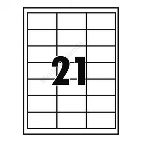 Etikett címke, 63,5x38,1mm, 100 lap, 21 címke/lap